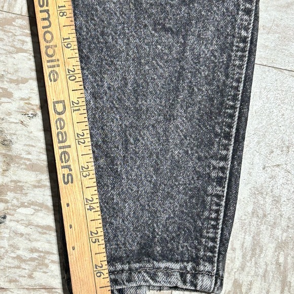 Lee Acid Wash Black Mom Jeans w/Panel Seams - Size 11 26x26.5 80s - Picture 6 of 9